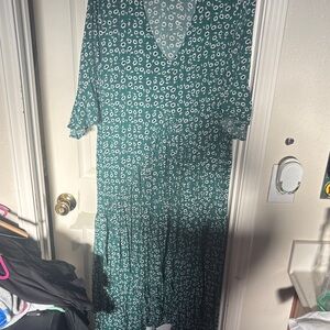 Loralette Teal Floral Long Sleeve Dress